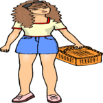 Girl with Picnic Basket