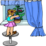 Girl Watering Flower