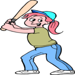 Girl Playing Baseball