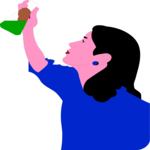 Woman Holding Flask