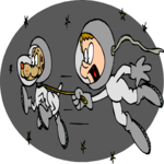 Space Boy Chasing Dog