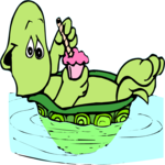 Turtle Sipping Drink