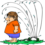 Standing in Sprinkler