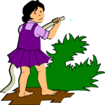 Girl Watering Plants