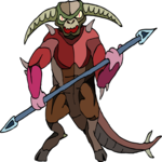 Horned Beast with Spear