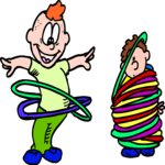Children with Hoop Toys