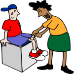 Mom Giving First-Aid