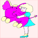 Girl with Pink Elephant