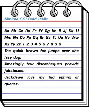 Minima SSi Bold Italic Font