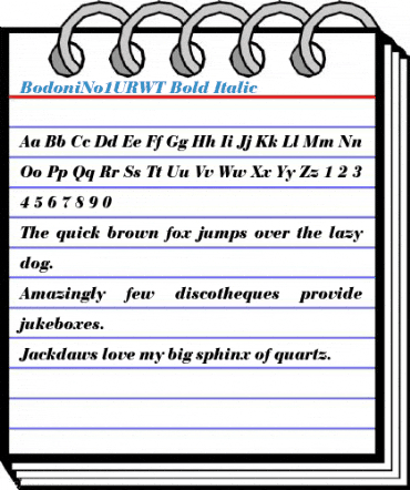 BodoniNo1URWT Bold Italic Font