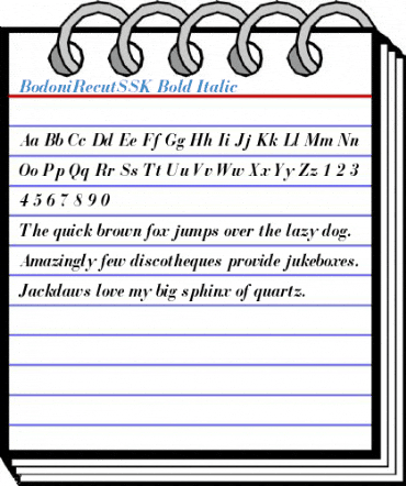 BodoniRecutSSK Bold Italic Font