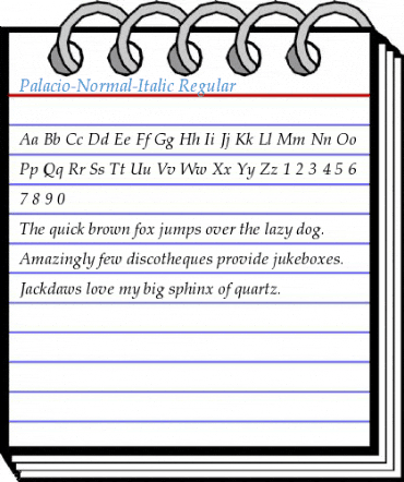 Palacio-Normal-Italic Regular Font