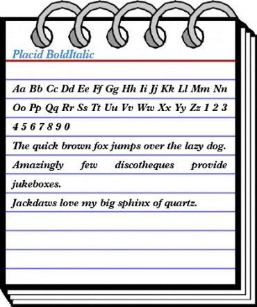 Placid BoldItalic Font