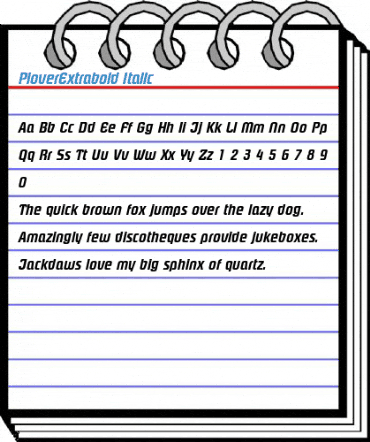 PloverExtrabold Italic Font