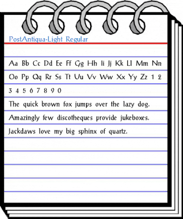 PostAntiqua-Light Regular Font
