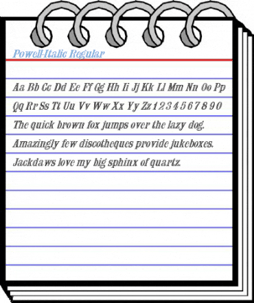 Powell-Italic Regular Font