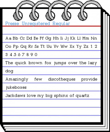 Presse (Unregistered) Regular Font