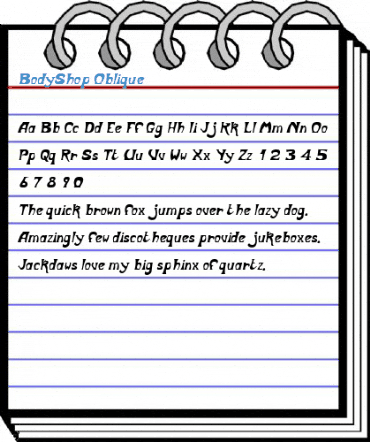 BodyShop Oblique Font
