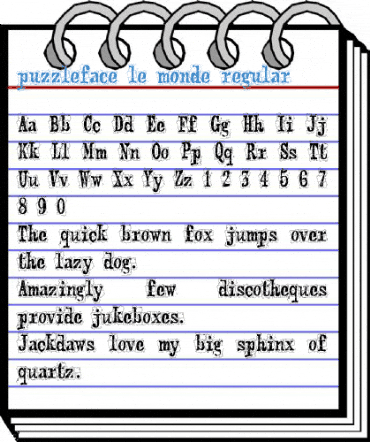puzzleface le monde regular Font