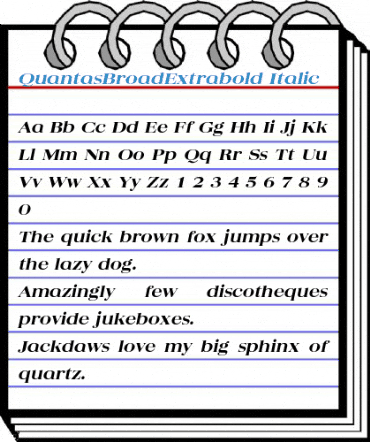 QuantasBroadExtrabold Italic Font