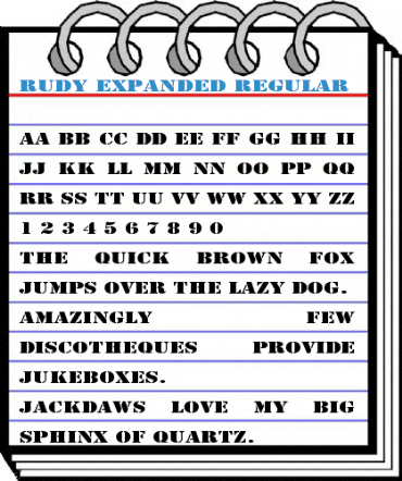 Rudy Expanded Regular Font