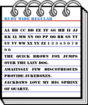 Rudy Wide Regular Font