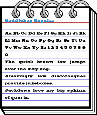 Saddlebag Regular Font