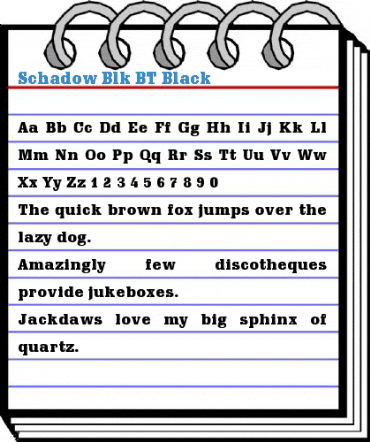 Schadow Blk BT Black Font