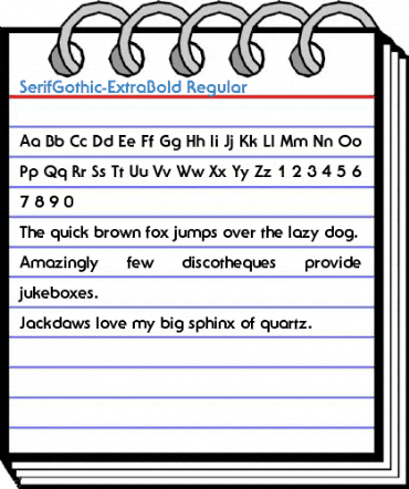 SerifGothic-ExtraBold Regular Font