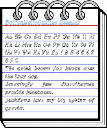 BoltonItalicOutline Regular Font