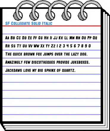SF Collegiate Solid Italic Font