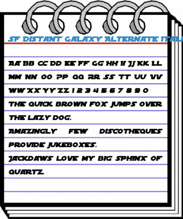 SF Distant Galaxy Alternate Italic Font