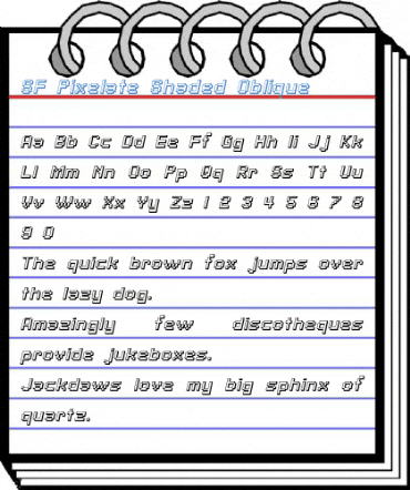 SF Pixelate Shaded Oblique Font