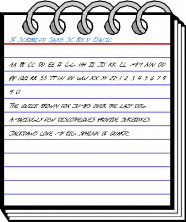 SF Scribbled Sans SC Bold Italic Font