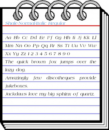 Shale-Normal-Italic Regular Font