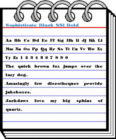 Sophisticate Black SSi Bold Font