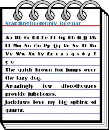 StandingRoomOnly Regular Font