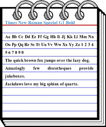 Times New Roman Special G1 Bold Font