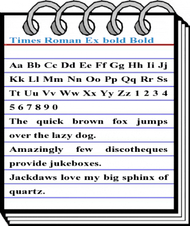 Times Roman Ex bold Bold Font