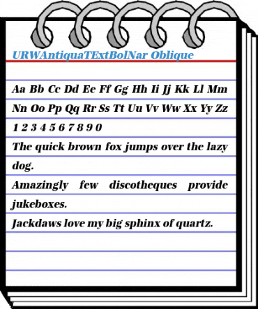 URWAntiquaTExtBolNar Oblique Font