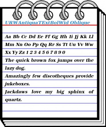 URWAntiquaTExtBolWid Font