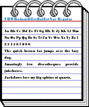 URWBodoniDExtBolExtNar Regular Font