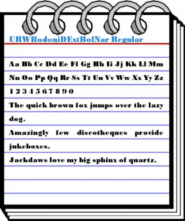 URWBodoniDExtBolNar Regular Font