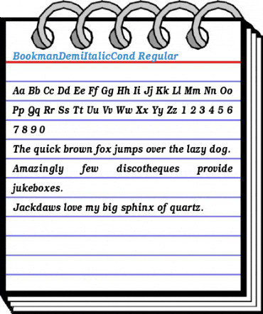 BookmanDemiItalicCond Regular Font