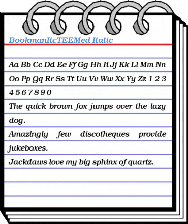 BookmanItcTEEMed Italic Font