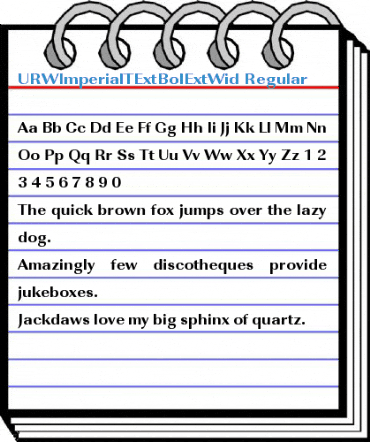 URWImperialTExtBolExtWid Regular Font