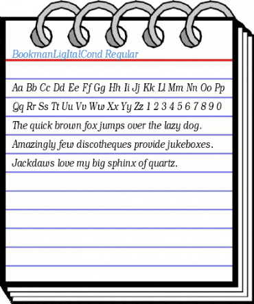 BookmanLigItalCond Regular Font