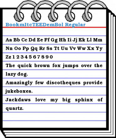 BookmItcTEEDemBol Regular Font