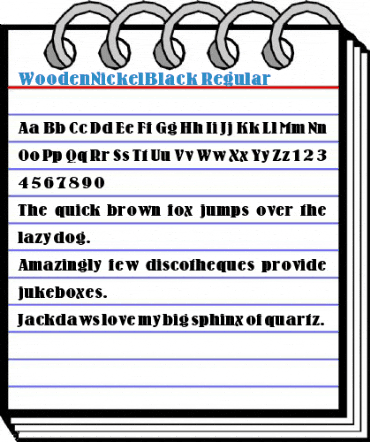 WoodenNickelBlack Regular Font