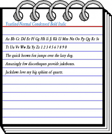 Yearlind-Normal Condensed Font